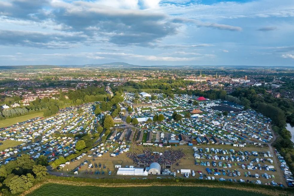 Picture of Shrewsbury Folk Festival from the air - Photo by Drone Rangers - Maverick